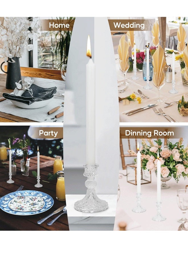 XiuWoo Glass Candlestick Holder Taper and Pillar Candle Holder Desktop Decoration for Wedding Dinning Party-3 Packs - Image 5