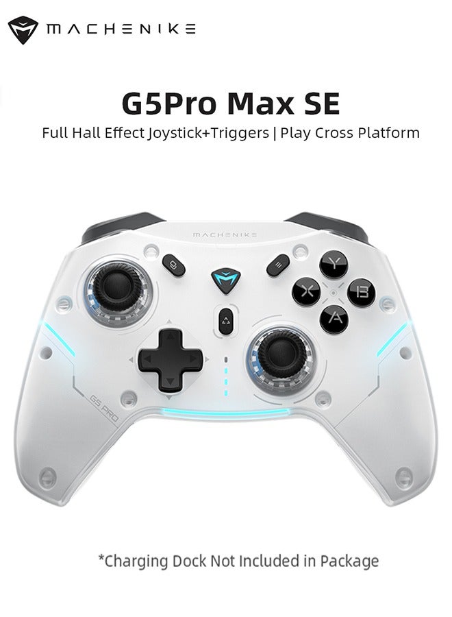 ماكينيك وحدة تحكم G5Pro Max SE لاسلكية مزودة بقاعدة شحن، وعصا تحكم بتأثير هول، وتصميم انسيابي، وعصا تحكم قابلة للتبديل، ومعدل استطلاع 1000 هرتز، ومتوافقة مع أجهزة الكمبيوتر، وأجهزة سويتش، والتلفزيون، والأجهزة اللوحية. - Image 1