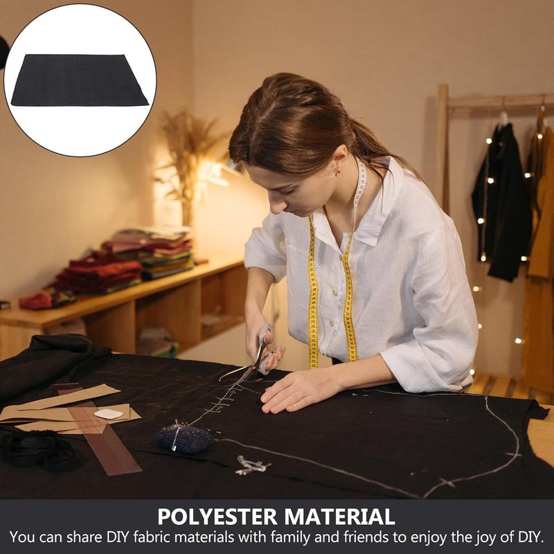 Polyester Fabric Sheet for DIY Sewing and Curtain Making, Black Solid Color Quilting Material, Practical Home Craft Cloth for Upholstery and Production - Image 3