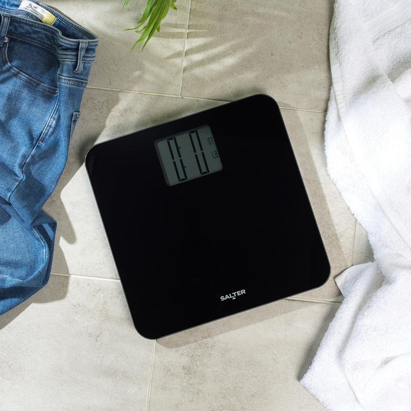 Salter 9049 BK3R Max Digital Bathroom Scale Weighing Scales For Body Weight Supersize LCD Display 250kg 39st 6 lb Includes Carpet Feet Battery Step On Instant Weight Readings Compact Design - Image 3