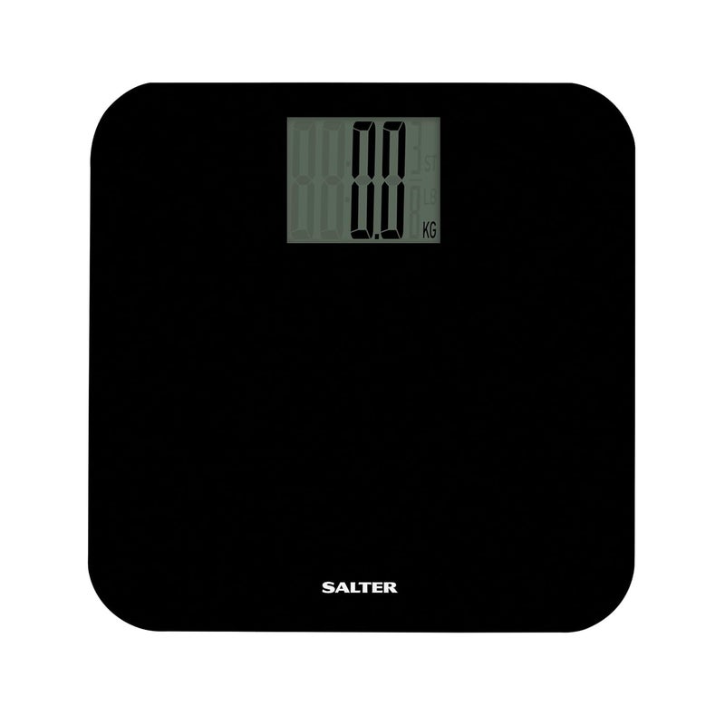 Salter 9049 BK3R Max Digital Bathroom Scale Weighing Scales For Body Weight Supersize LCD Display 250kg 39st 6 lb Includes Carpet Feet Battery Step On Instant Weight Readings Compact Design - Image 1