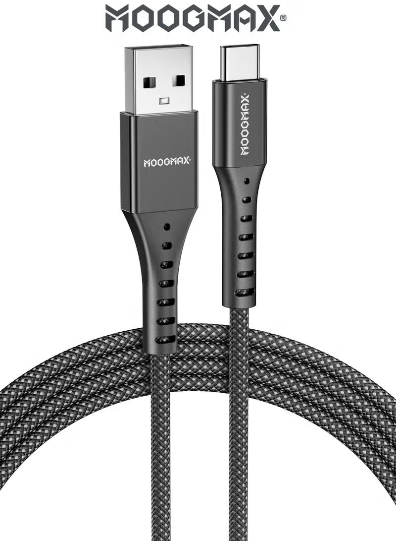MOOGMAX USB to Type C Charging Cable, 2 Meter, 120W, Braided
