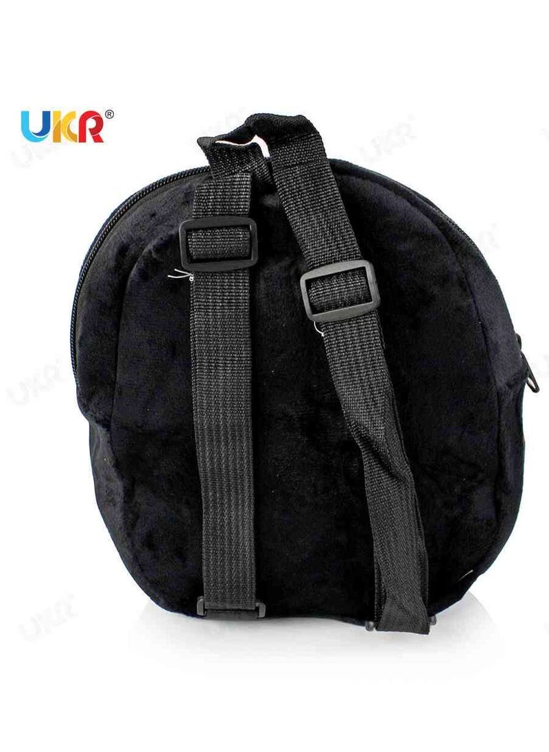 UKR UKR Cute Batman Cartoon Plush Mini Red Backpack for Kids – Adorable Toddler Backpack for Preschool & Playtime | Soft Cartoon Backpack for Boys & Girls (23x23x13 cm)  - Image 3