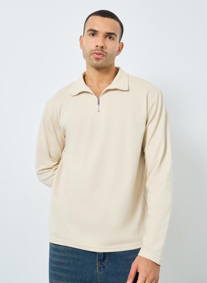 ستايلي سويت شيرت بنقشة وسحاب ربع أمامي - Image 3