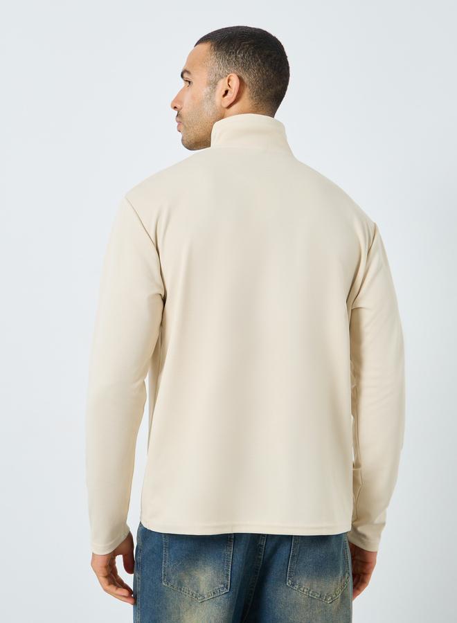 ستايلي سويت شيرت بنقشة وسحاب ربع أمامي - Image 4