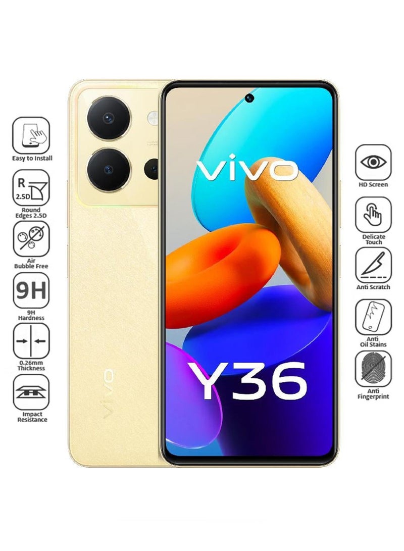 مجموعة من 2 واقي شاشة لهاتف Vivo Y36 - أسود - Image 2