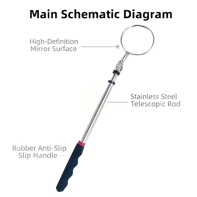 1 Pc 360 Degree Rotating Flexible Mechanic Inspection Mirror For Confined Spaces - Image 3