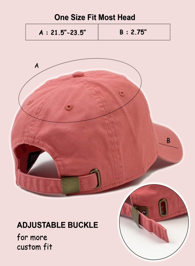 Utmost Unisex Classic Low Profile Cotton Baseball Cap Plain Blank Camoflauge Soft Unconstructed Adjustable Size Dad Hat, Coral, One size - Image 2