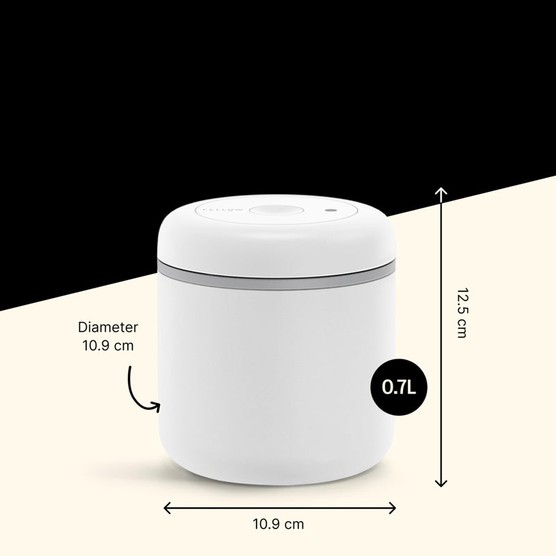فيلو حاوية قهوة Atmos Atmos Canister وحاوية تخزين الطعام - سعة 0.7 لتر تحمل ما يصل إلى 11 أوقية من حبوب القهوة - حاويات تخزين الطعام محكمة الإغلاق - حاويات القهوة - 0.7 لتر - أبيض غير لامع - Image 3