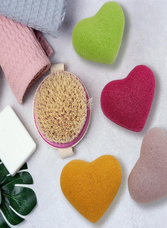DaKuan 6 pcs Konjac Sponge, DaKuan Cordate Facial Sponges, Polychrome Face Sponges for Cleansing, Natural, Colorful, Gentle Exfoliation for Radiant Skin - Image 3
