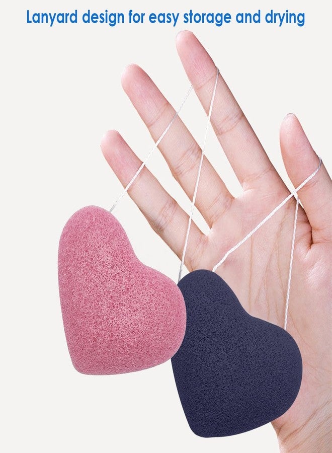 DaKuan 6 pcs Konjac Sponge, DaKuan Cordate Facial Sponges, Polychrome Face Sponges for Cleansing, Natural, Colorful, Gentle Exfoliation for Radiant Skin - Image 4