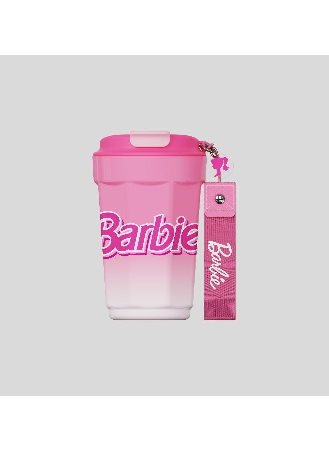 Miniso - Sip in elegance with this 360ml double-wall steel tumbler from the Fancy Barbie Collection, featuring a strap for easy carrying. - Image 1