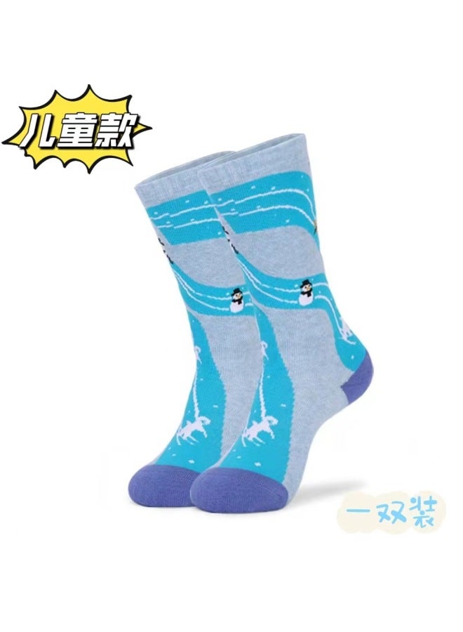 Children's Ski Socks Thickened Warm Quick-Drying Sweat-Absorbent Non-Slip Terry Sole Outdoor Socks for Boys and Girls