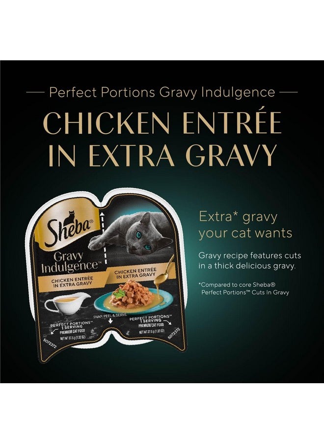Sheba Gravy Indulgence Adult Wet Cat Food (24 Count, 48 Servings), Chicken Entrée In Extra Gravy, Easy Peel TwinPack Trays  - Image 2