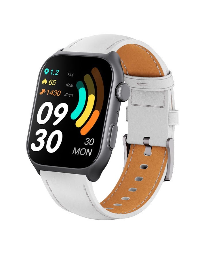 GTS7 Pro Smart Watch, Waterproof HD Display Sports Watch, Lightweight Comfortable Health Monitoring Watch, Durable Smart Wrist Watch For Men And Women, (1pc, Leather White) - Image 1