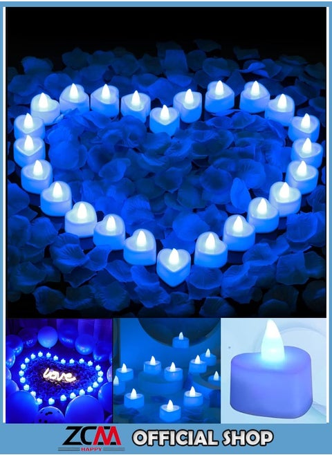 24 Pieces LED Simulation Flameless Candle Set Wedding Birthday Confession Proposal Props Home Decor Decorative LED Candles Safe Battery Operated Flameless Candles for Parties and Events