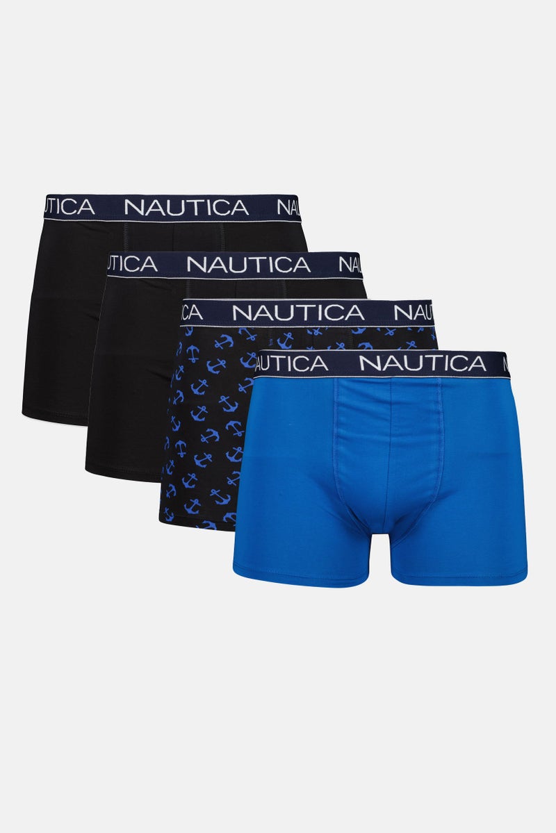 NAUTICA Men 4 Pieces Brand Logo Boxer, Multicolor - Image 1