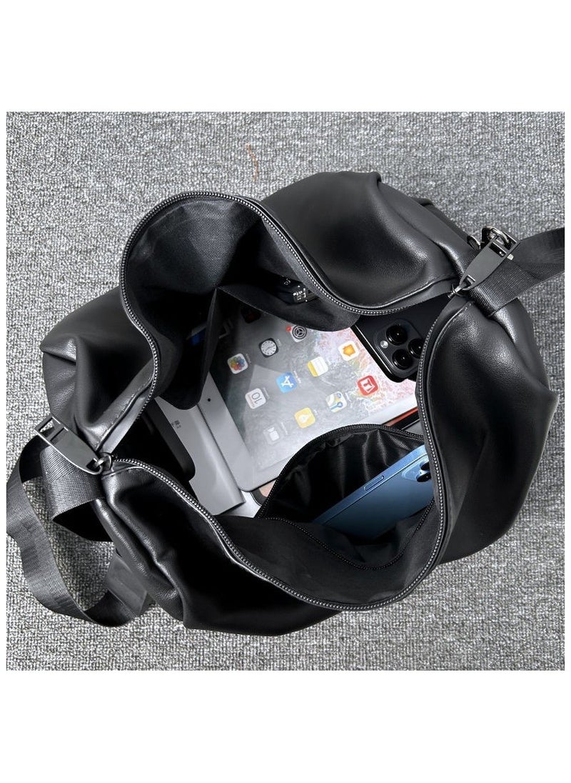 Kiffiyeh Large Capacity Crossbody Bag, Good Quality Gym Bag for Men, High-End Soft Leather Fashion Shoulder Bag, Simple and Trendy  - Image 2