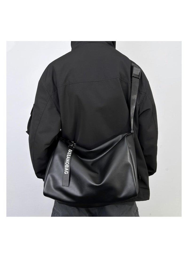 Kiffiyeh Large Capacity Crossbody Bag, Good Quality Gym Bag for Men, High-End Soft Leather Fashion Shoulder Bag, Simple and Trendy  - Image 3