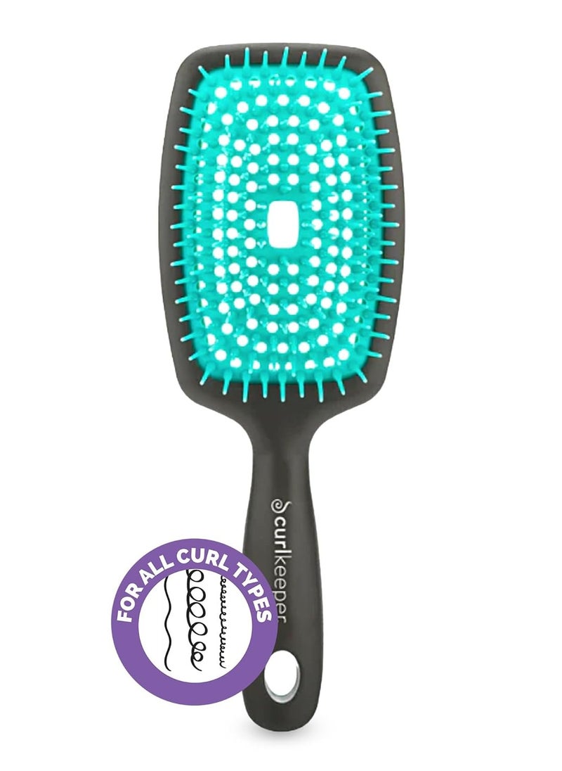 Curl Keeper Curl Keeper The Original FLEXY BRUSH (Turquoise) For Detangling and Curl Clumping  - Image 1