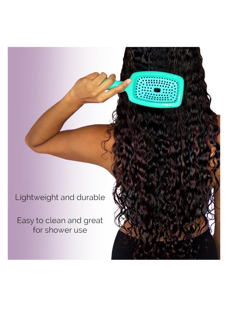 Curl Keeper Curl Keeper The Original FLEXY BRUSH (Turquoise) For Detangling and Curl Clumping  - Image 5