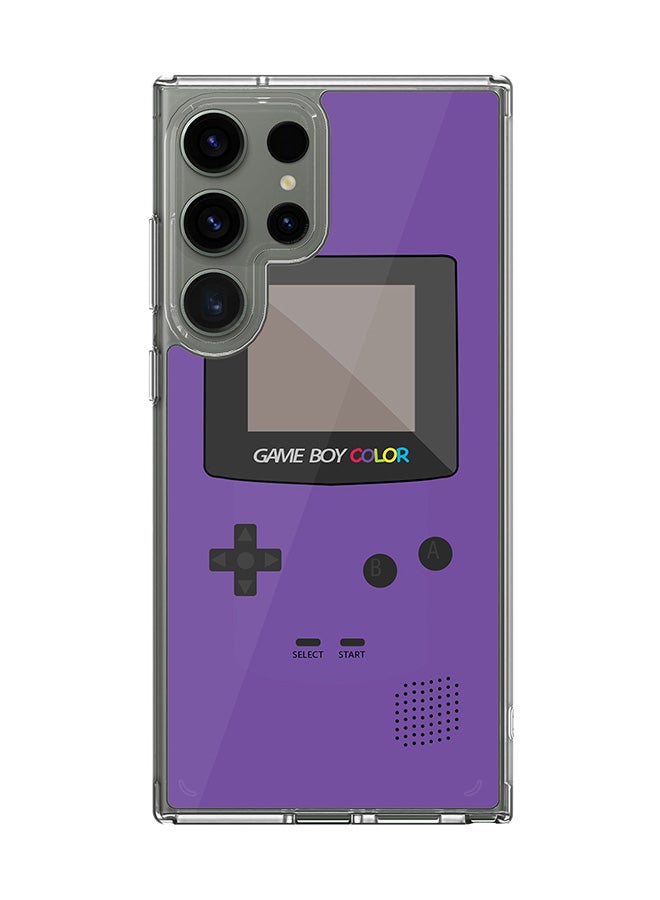Stylizedd Classic Clear Case for Samsung Galaxy S23 Ultra , Hybrid Soft Transparent Cover [ Designed for Samsung Galaxy S23 Ultra ] - Gameboy Color - Purple - Image 1