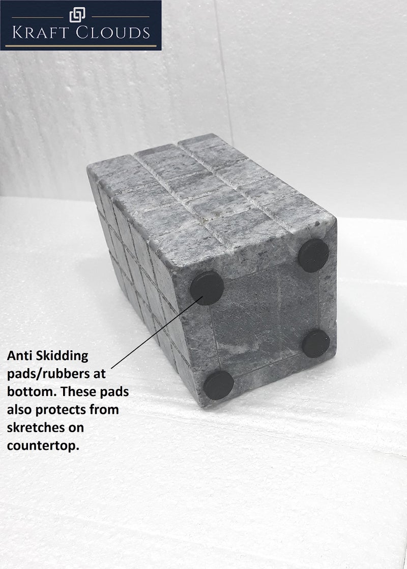 KRAFT CLOUDS Grey Marble Lotion Shampoo Handwash Dispenser | Stone Liquid Soap Dispenser for Kitchen, Home, Wash Basin, Bathroom Accessory | Handcarved 150 ml Capacity - Image 3