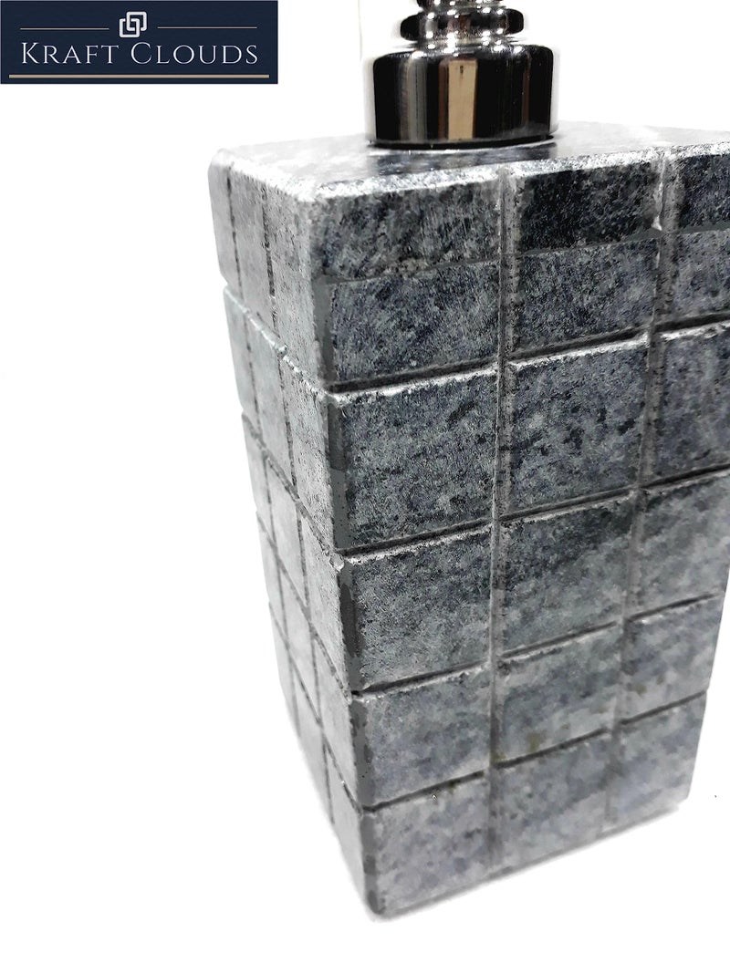 KRAFT CLOUDS Grey Marble Lotion Shampoo Handwash Dispenser | Stone Liquid Soap Dispenser for Kitchen, Home, Wash Basin, Bathroom Accessory | Handcarved 150 ml Capacity - Image 5