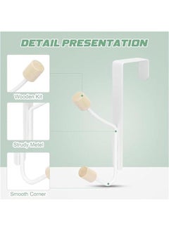 HOOKOR Over Door Hooks, 3 Pack White Door Hooks for Hanging Metal Door Hanger Hook Wood Hooks for Hanging Clothes, Hats, Robes, Towels  - Image 4