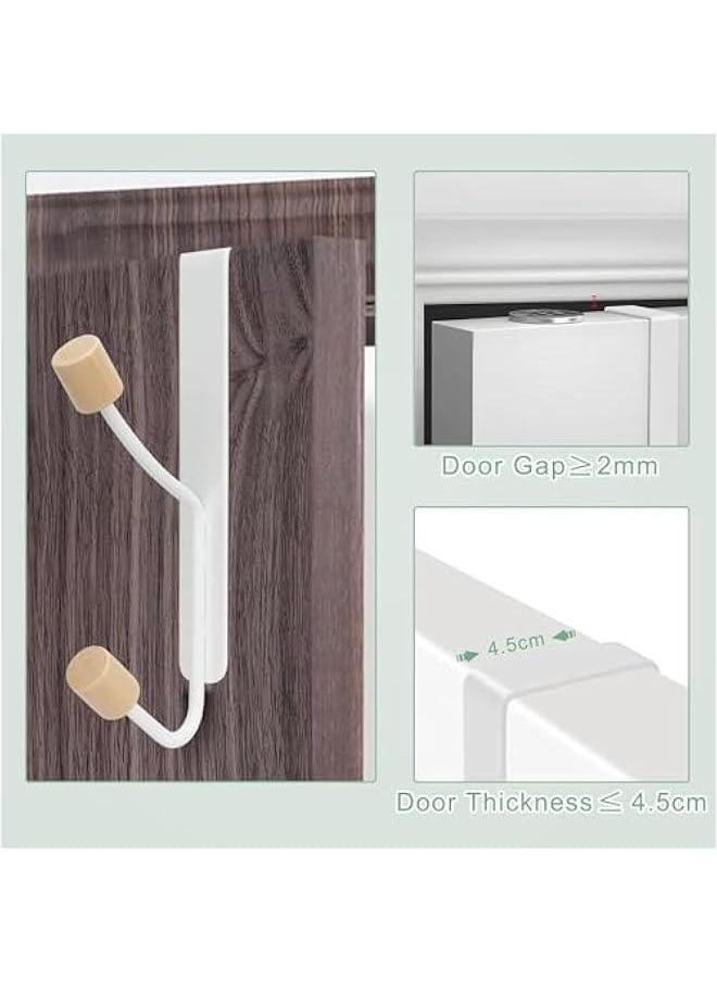 HOOKOR Over Door Hooks, 3 Pack White Door Hooks for Hanging Metal Door Hanger Hook Wood Hooks for Hanging Clothes, Hats, Robes, Towels  - Image 5