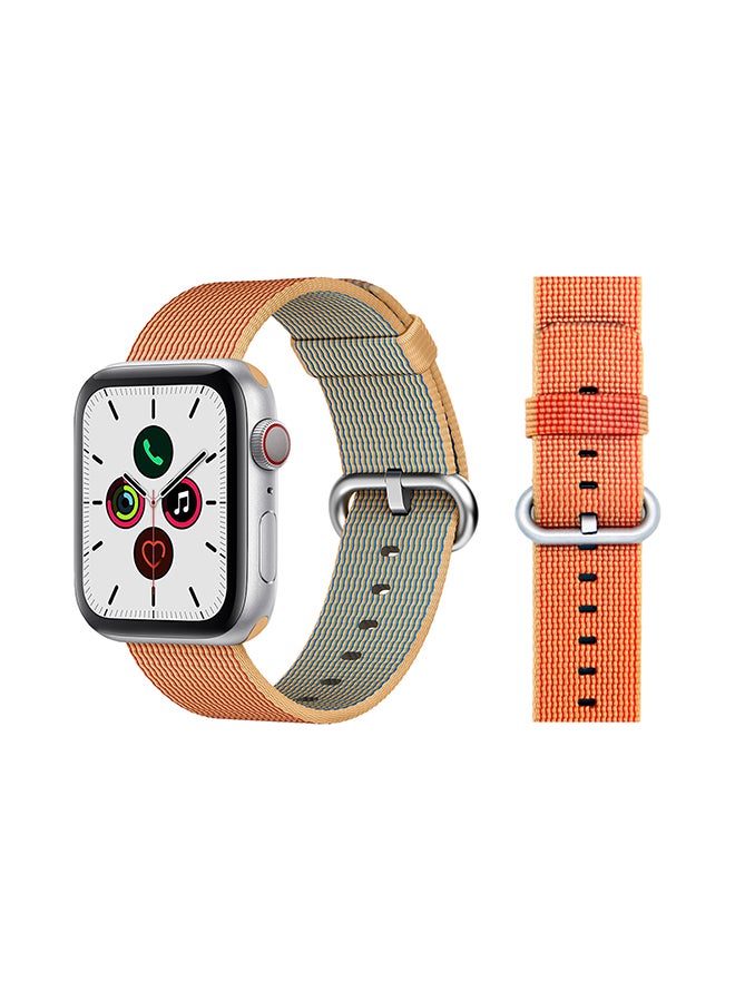 Perfii Round Buckle Nylon Replacement Band For Apple Watch Series 5/4/3/2/1 Gold Red - Image 1