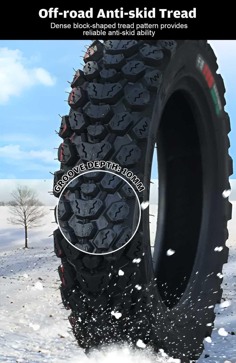 MZBZYU 3.50-10 Tire 3.50 10 Inch Tubeless Tire 3.50-10 Offroad Snow Knobby Tire for Front/Rear Replacement Spare Accessory Fits on 10 Inch 58J 8 P.R. - Image 4