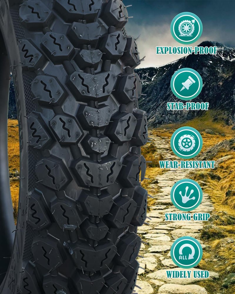 MZBZYU 3.50-10 Tire 3.50 10 Inch Tubeless Tire 3.50-10 Offroad Snow Knobby Tire for Front/Rear Replacement Spare Accessory Fits on 10 Inch 58J 8 P.R. - Image 3