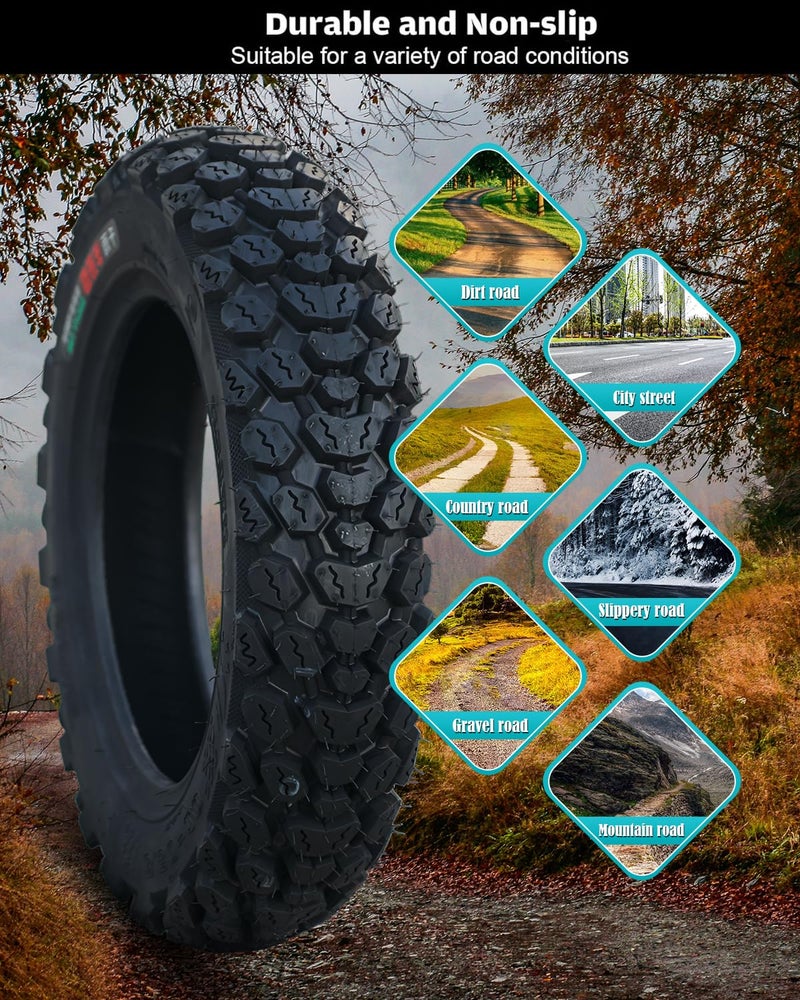MZBZYU 3.50-10 Tire 3.50 10 Inch Tubeless Tire 3.50-10 Offroad Snow Knobby Tire for Front/Rear Replacement Spare Accessory Fits on 10 Inch 58J 8 P.R. - Image 5