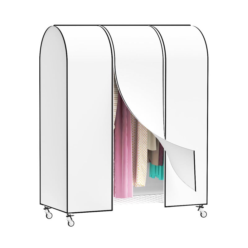 Zilink 50'' Garment Rack Cover Dustproof Clothes Rack Cover Breathable Garment Bags Protector Wardrobe Cover with 2 Durable Zippers for Garment Rack, White, (Rack Not Included) - Image 1