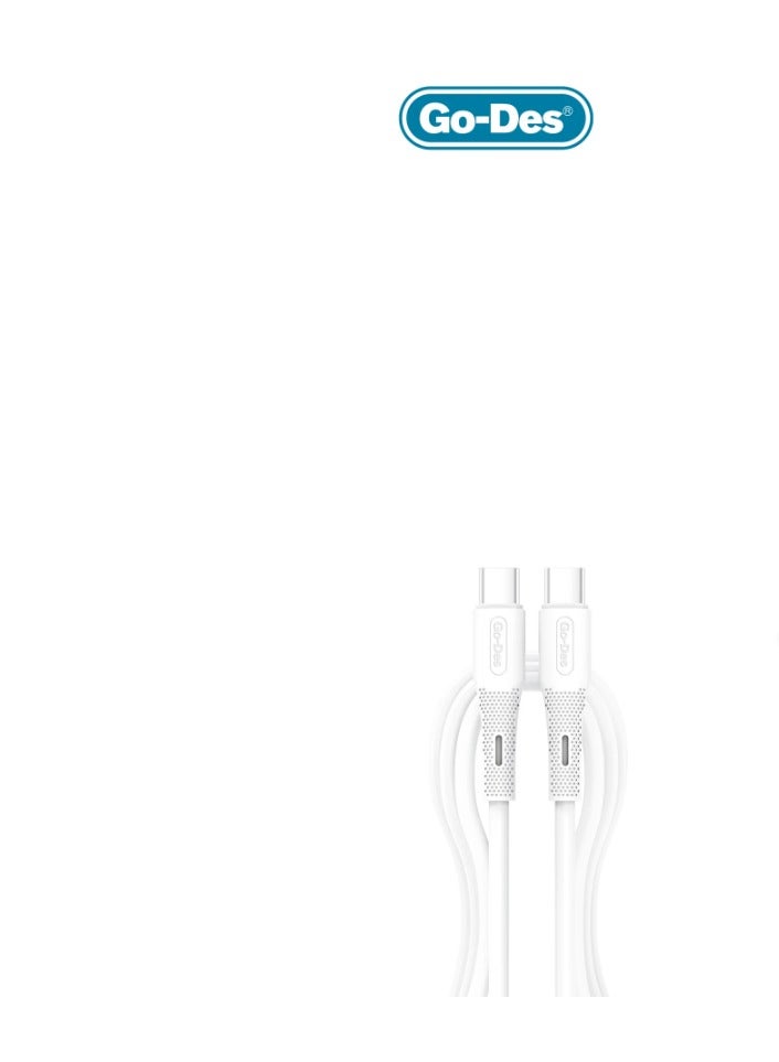 جو-ديز كابل USB مرن وقوي بطول 2 متر من Go-Des، شحن سريع 27W من نوع C إلى لايتنينغ و60W من نوع C إلى نوع C، كابل TPE مع نواة نحاسية نقية - Image 2