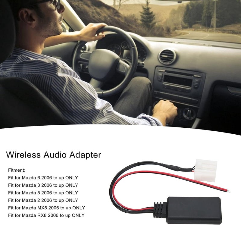 ويوبلز كابل بلوتوث AUX-IN، وحدة بلوتوث 5.0 للسيارة، كابل AUX-IN، محول صوت لاسلكي، مناسب لسيارات مازدا 2، 3، 5، 6، MX5، RX8 - Image 4