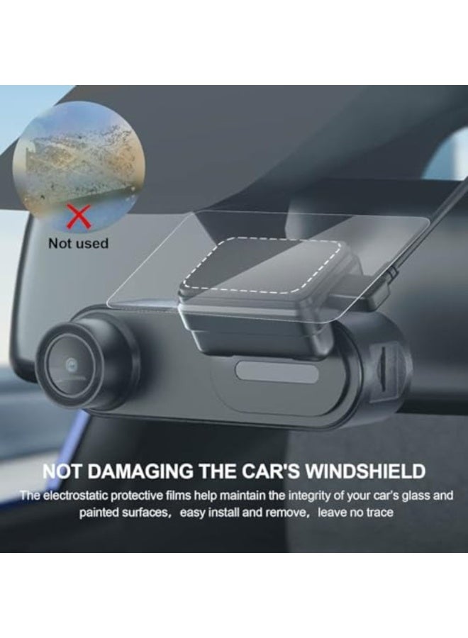 Generic 8 Pieces Electrostatic Film for Dash Cam,Windshield Dashcam Stickers,Double-Sided Adhesive Pad Sticker Shield for Dash Cam,Clear Static Cling Films for Suction Cup Mounting Car Shield Decal  - Image 1