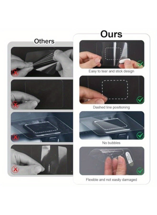 Generic 8 Pieces Electrostatic Film for Dash Cam,Windshield Dashcam Stickers,Double-Sided Adhesive Pad Sticker Shield for Dash Cam,Clear Static Cling Films for Suction Cup Mounting Car Shield Decal  - Image 4