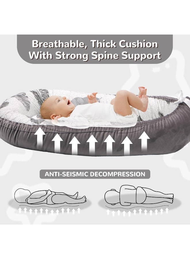 EAQ Baby Lounger Cover Snuggle Me Lounger, Portable Baby Nest Cover Breathable & Soft, Organic Cotton Baby Lounger Pillow, Safe Baby Bassinet for Travel, Playtime - Image 4