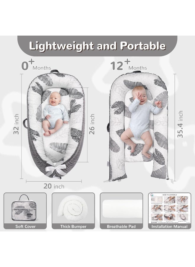 EAQ Baby Lounger Cover Snuggle Me Lounger, Portable Baby Nest Cover Breathable & Soft, Organic Cotton Baby Lounger Pillow, Safe Baby Bassinet for Travel, Playtime - Image 2