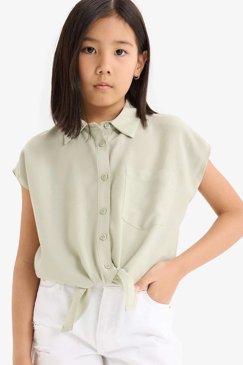 ديفاكتو Girl Cotton 2 Piece Short Sleeve Crop Shirts