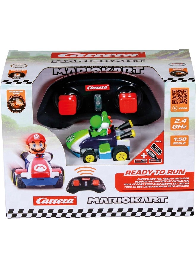Carrera RC 2.4GHz Mario Kart Mini RC, Yoshi (Paperbox) I Officially Licensed I 1:50 Scale Collectible I Ready to Run I For Ages 6+ - Image 2