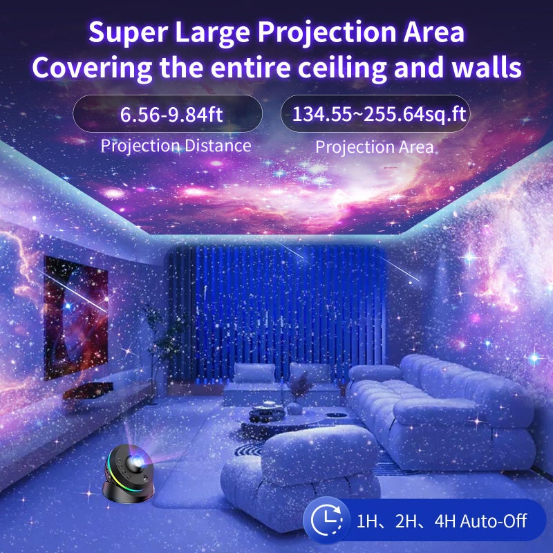 VanSmaGo Meteor Galaxy Projector, 13 in 1 Planetarium Star Projector Starry Sky Night Light with Solar System Constellation Moon for Kids Adults Bedroom Ceiling Home Theater Living Room Decor - Image 5