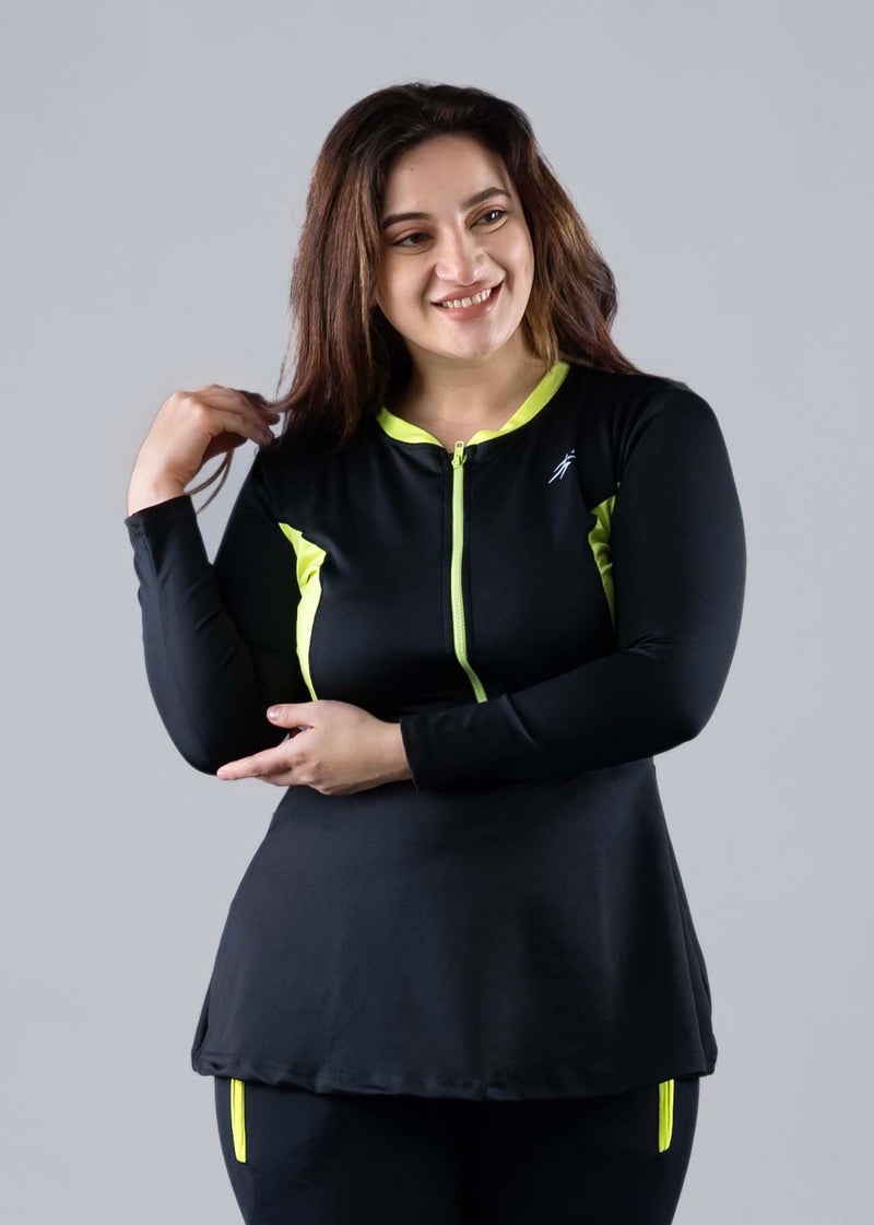 Keepfit Longsleeves Zippered Padded Rashguard 2-Piece Plus Size Swimset for Women |Swimming Suit for Women - Image 5