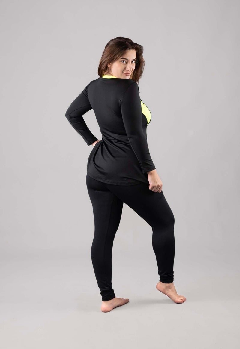 Keepfit Longsleeves Zippered Padded Rashguard 2-Piece Plus Size Swimset for Women |Swimming Suit for Women - Image 4