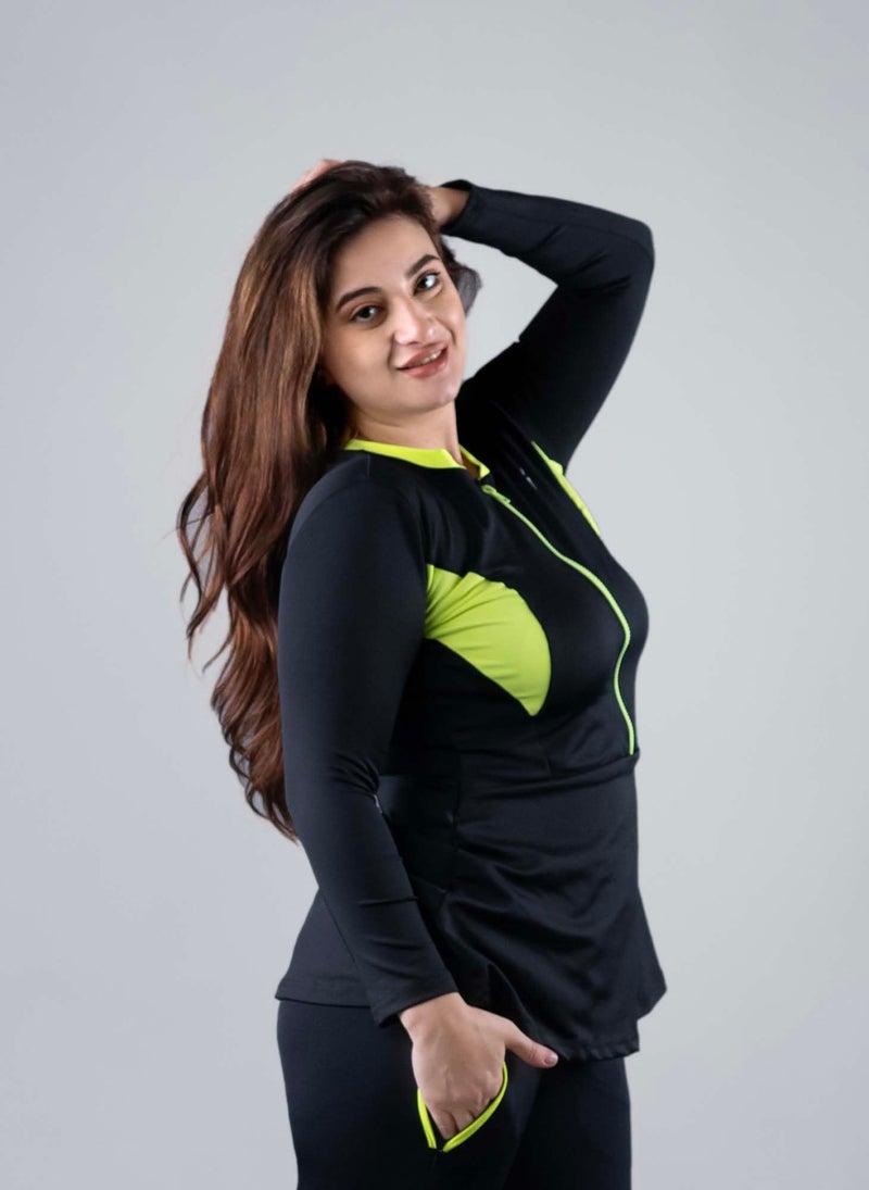 Keepfit Longsleeves Zippered Padded Rashguard 2-Piece Plus Size Swimset for Women |Swimming Suit for Women - Image 3