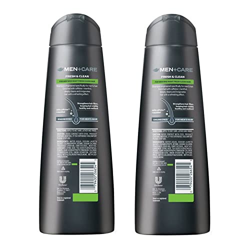 Dove Men+Care Fortifying 2 in 1 Shampoo and Conditioner, Fresh and Clean for Normal to Oily Hair with Caffeine and Menthol to Help Strengthen & Nourish Hair, 12 fl oz, Pack of 2 - Image 2