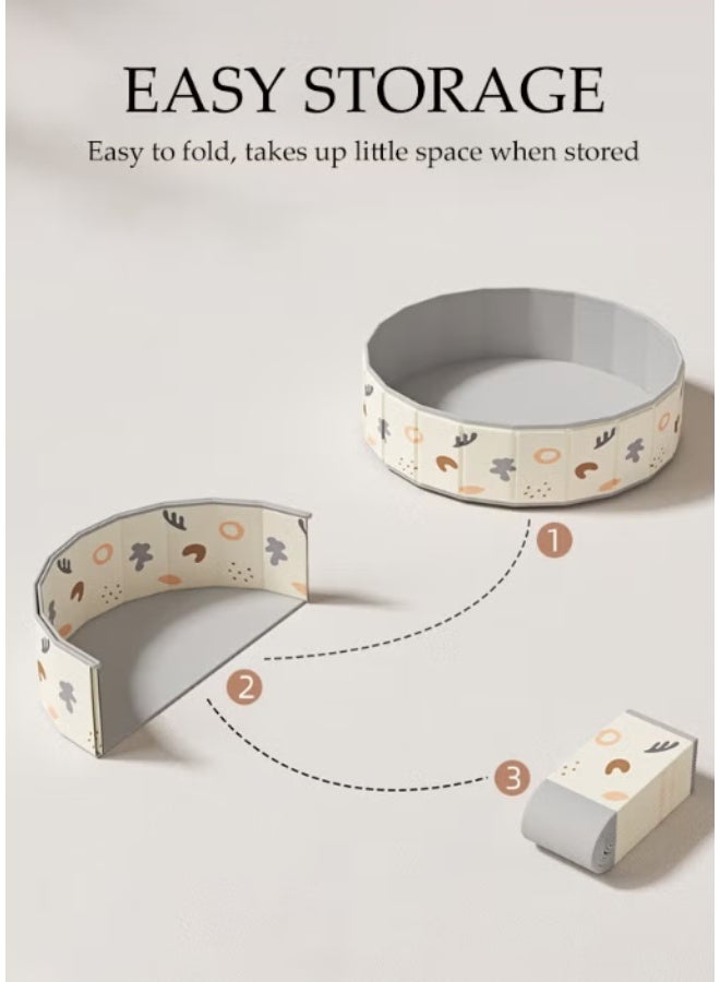 SKAFA Foldable Kids Sand & Activity Center | Portable Ball Pit, Sandbox, Baby Sensory Toy Station | Indoor/Outdoor Game Room for Toddlers. (Sand-Brown, 100CM) - Image 5