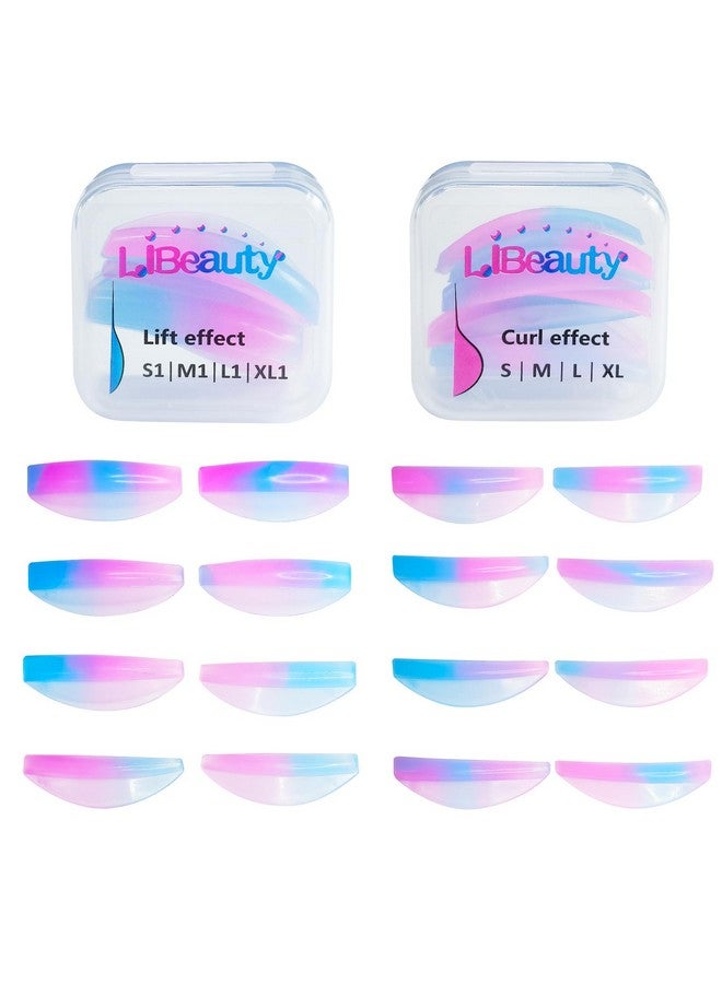 Libeauty Eyelash Lift Rods Reusable Lash Perm Pads 8 Pairs Set Of Combi Silicon Pads Ccurl Eyelash Lifting Shield Diy Use At Home Or Salon Lash Perming Tool - Image 1